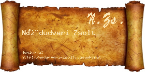 Nádudvari Zsolt névjegykártya